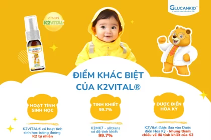 Điểm khác biệt của K2vital trong Glucankid D3MK7